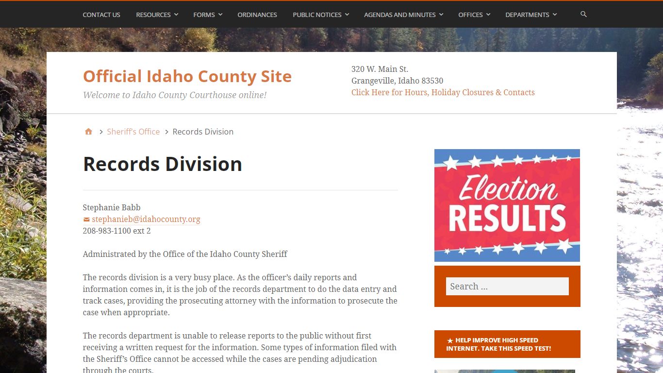 Records Division – Official Idaho County Site