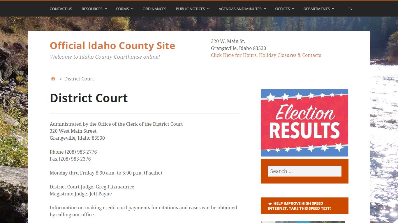 District Court – Official Idaho County Site